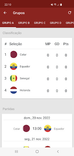 Table World Cup 2022 Screen 2