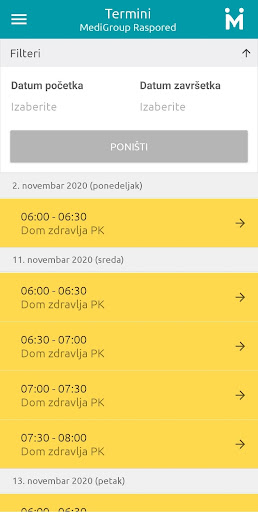MediGroup Raspored Screen 2