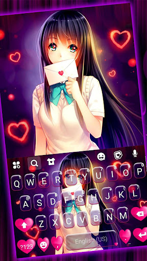Android application Cute Lovely Girl Keyboard Them screenshort