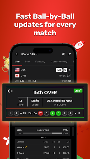 CricRocket: Live Cricket Score 2