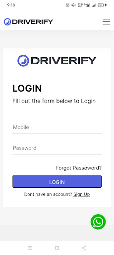 Android application Driverify screenshort