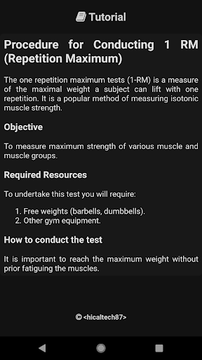 1 RM Repetition Maximum