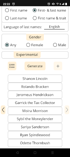 Universal Name Generator Screenshot