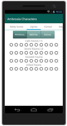 Ambrosia Character Sheets Screen 3