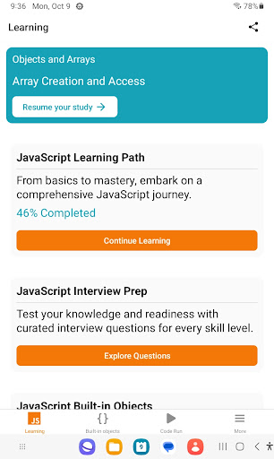 Javascript Learn and Code editor