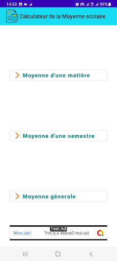 Android application Grade Calculator screenshort