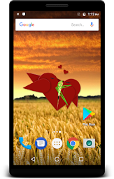Heart Clock Live Wallpaper