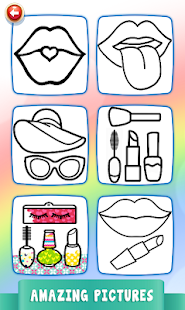 Beauty Drawing Pages Make Up Coloring Book Glitter  APK screenshots 3