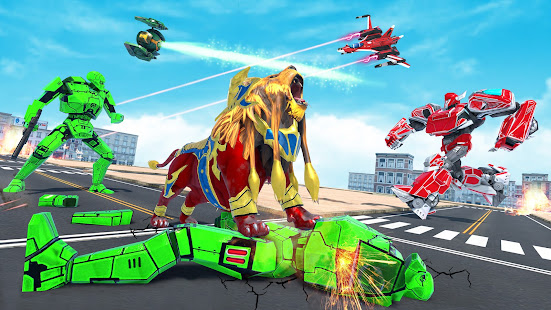Grand Lion Robot Transform War : Space Robot Games 2.2 APK screenshots 1