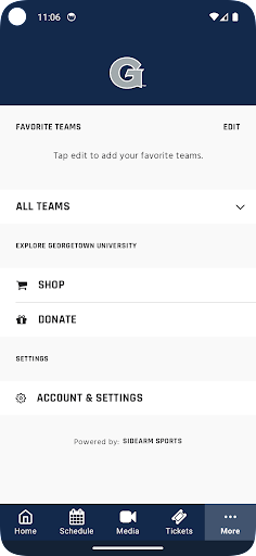 Screenshot of Georgetown Hoyas