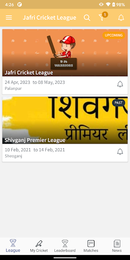 Jafri Cricket League Screen 2
