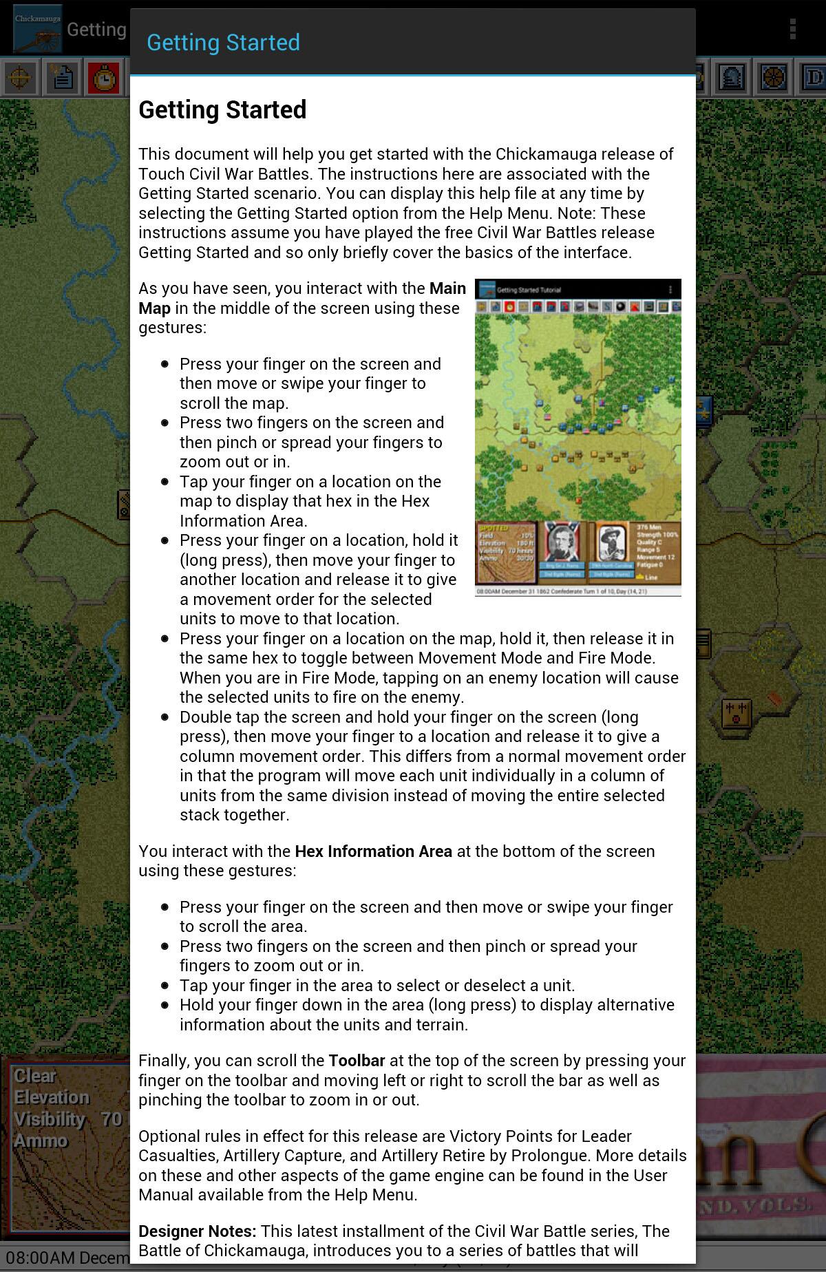 Android application Civil War Battles- Chickamauga screenshort