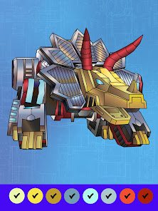 Screenshot 15 Dino robot par colorear número android