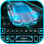 Flashy Neon Sports Car Keyboard Theme