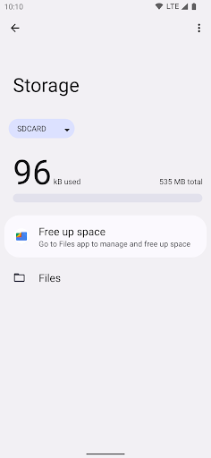 Screenshot of Storage Manager Shortcut
