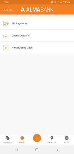 Alma Bank Mobile Screen 2