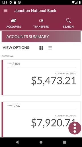 Junction National Bank Mobile Screen 2