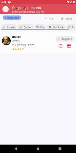 Android application Selfinvite screenshort
