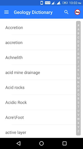 Geology Dictionary Screen 2