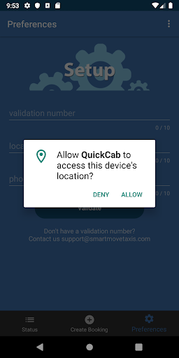 Android application QuickCab screenshort