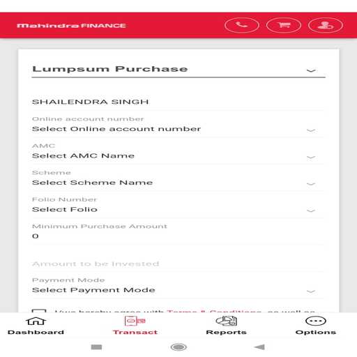 Mahindra Finance Investments Screen 2