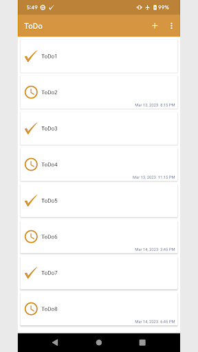 Android application Simple ToDo screenshort