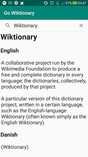 Go Wiktionary (with pics) Screen 2