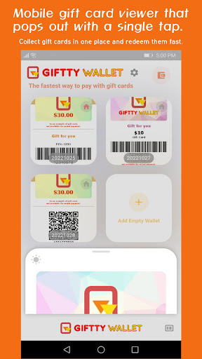 Android application Giftty Wallet screenshort