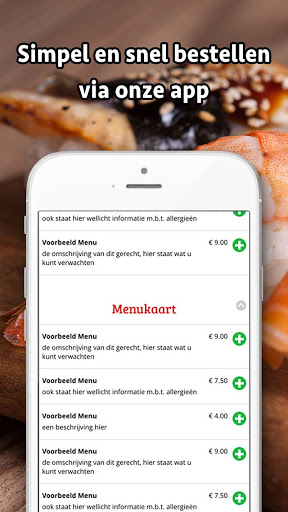 Android application Azumi Sushi Vlijmen screenshort