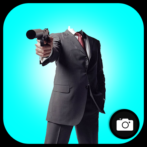 Gun Man Photo Montage  Icon