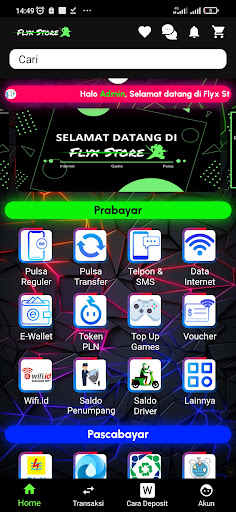 Android application Flyx TopUp Game & PPOB Murah screenshort
