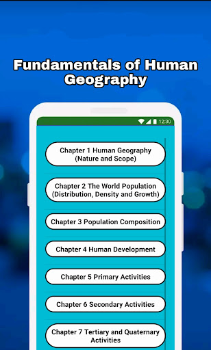 Screenshot of Class 12 Geography Notes & MCQ
