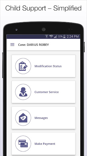 Screenshot of Child Support Mobile
