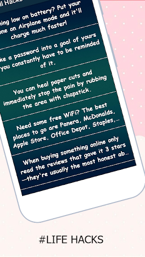 Life Hacks Screen 2