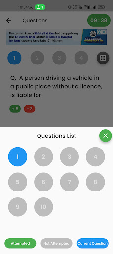 RTO Exam Driving Test Screen 2