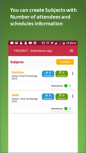 Android application Contrengin: Absensi kelas screenshort