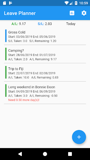 Leave Planner Screen 3
