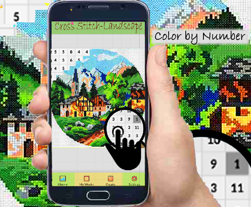 Android application Cross Stitch Landscape Number screenshort
