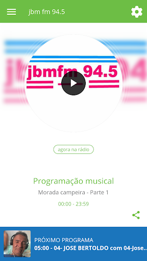 Android application jbm fm 94.5 screenshort