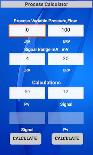 Android application Process Calculator screenshort