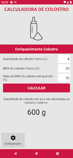 Colostrum Calculator Screen 3