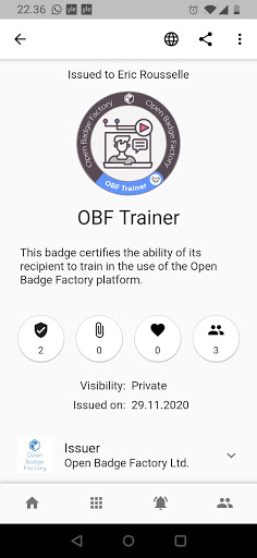 Android application Open Badge Passport screenshort