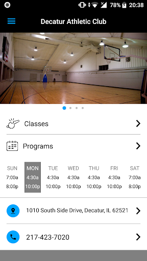 Android application Decatur Athletic Club screenshort