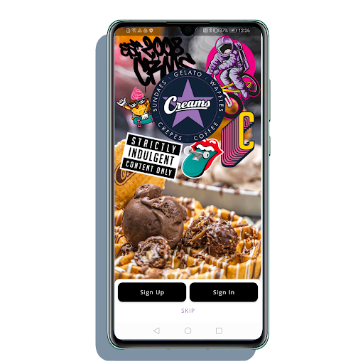 Android application Creams Cafe screenshort