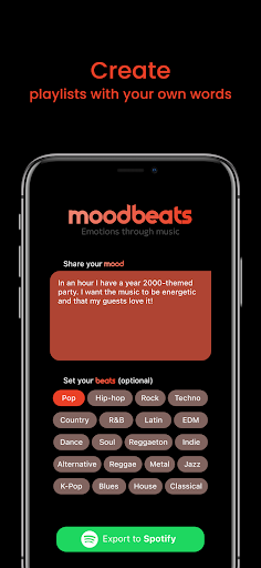 Android application Moodbeats screenshort