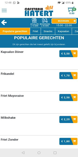 Android application Cafetaria Hatert screenshort