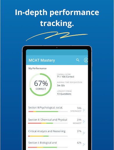 Screenshot of MCAT Prep Mastery