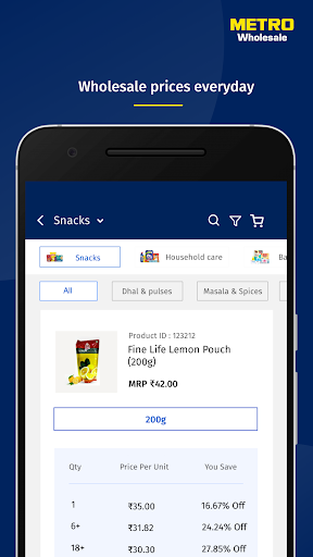 Metro Wholesale B2B Shopping Screen 2