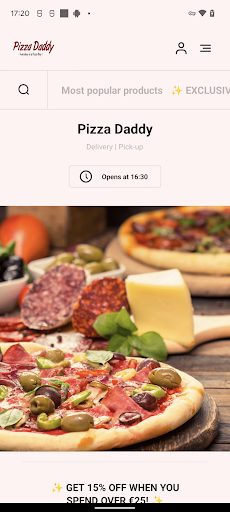 Android application Pizza Daddy screenshort