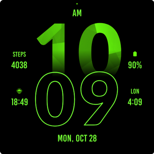Active Green Fit Watch Face Logo